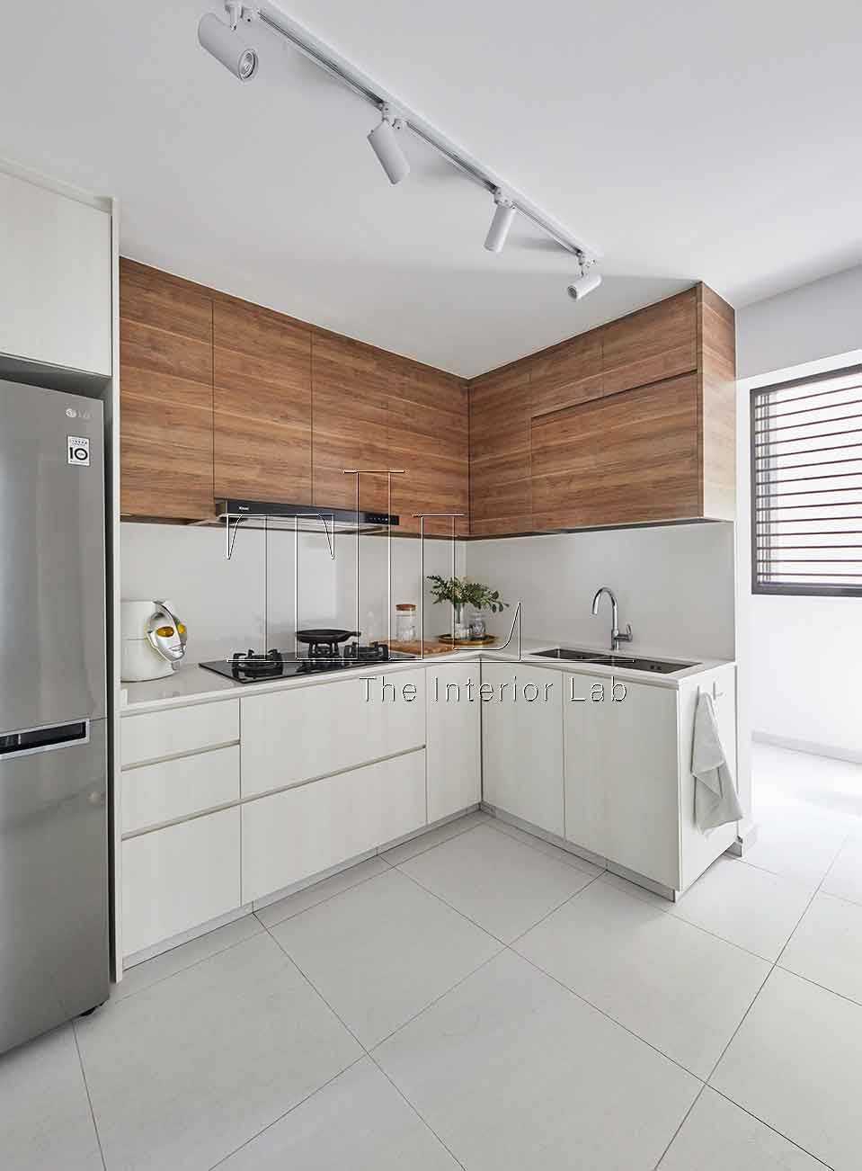 Contemporary Kitchen with Countertop and Kitchen Window