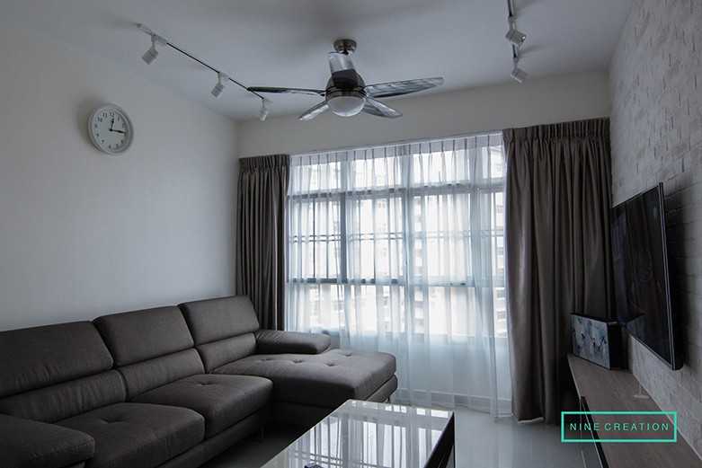 Modern Living Room with TV Console and Feature Wall