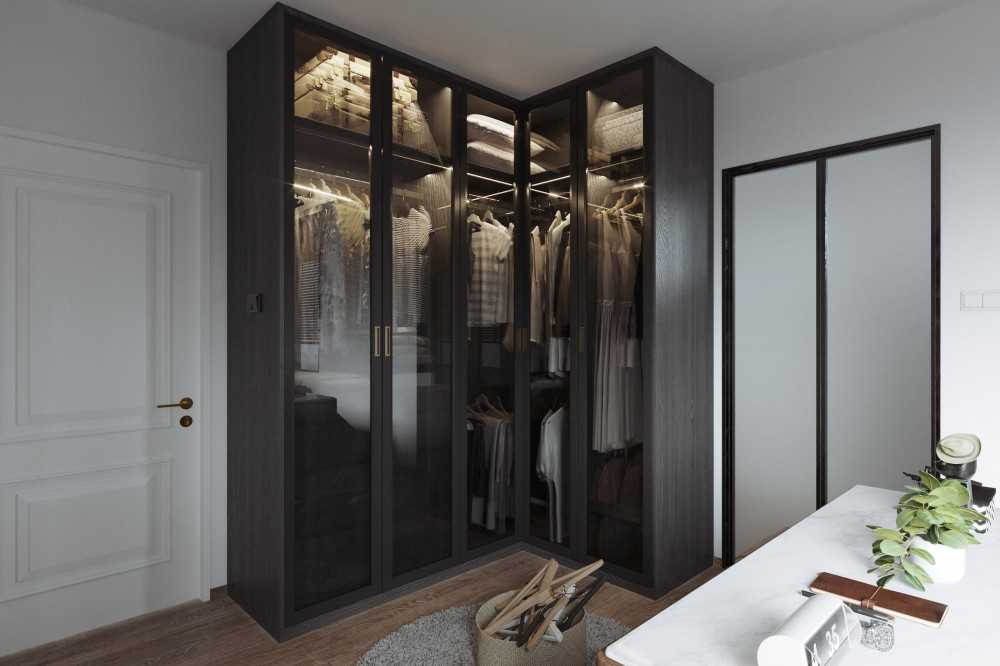 Country Bedroom with Vinyl Flooring and Wardrobe