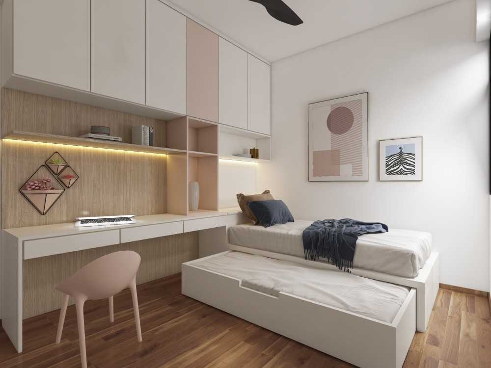 Contemporary Study with Bookshelf and Parquet Floor