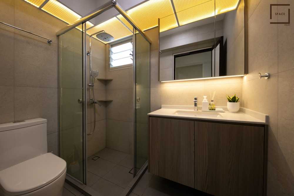 Scandinavian Bathroom with Mirror and Shower Screen