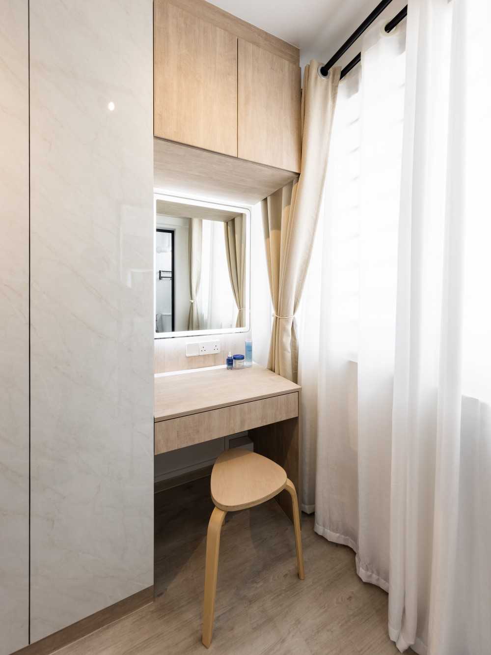 Scandinavian Bedroom with Vinyl Flooring and Wardrobe