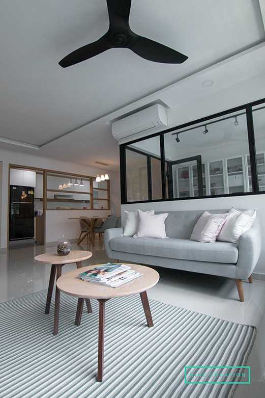 Modern Living Room with Feature Wall and Cove Lighting