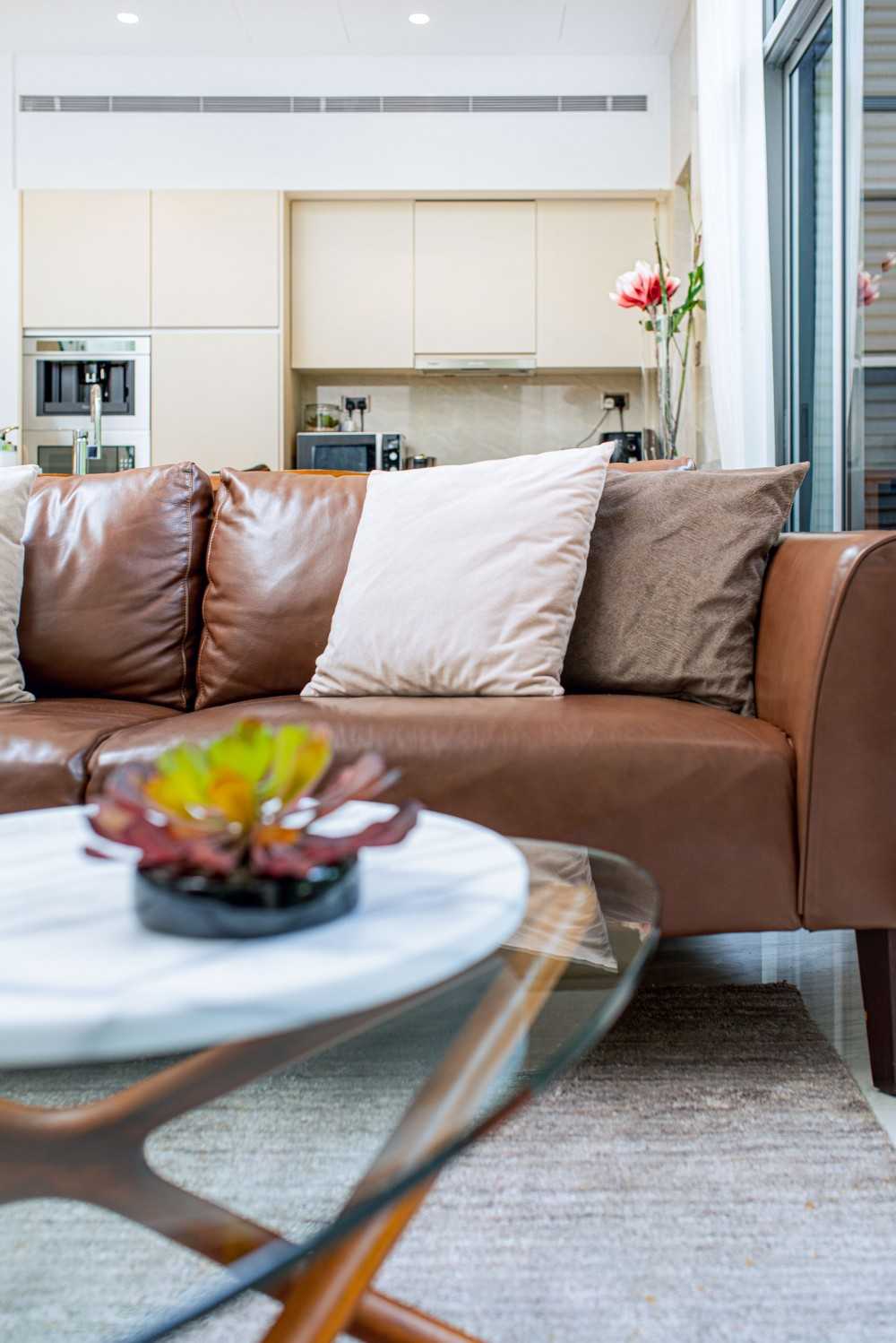 Modern Living Room with Vinyl Flooring and Sofa