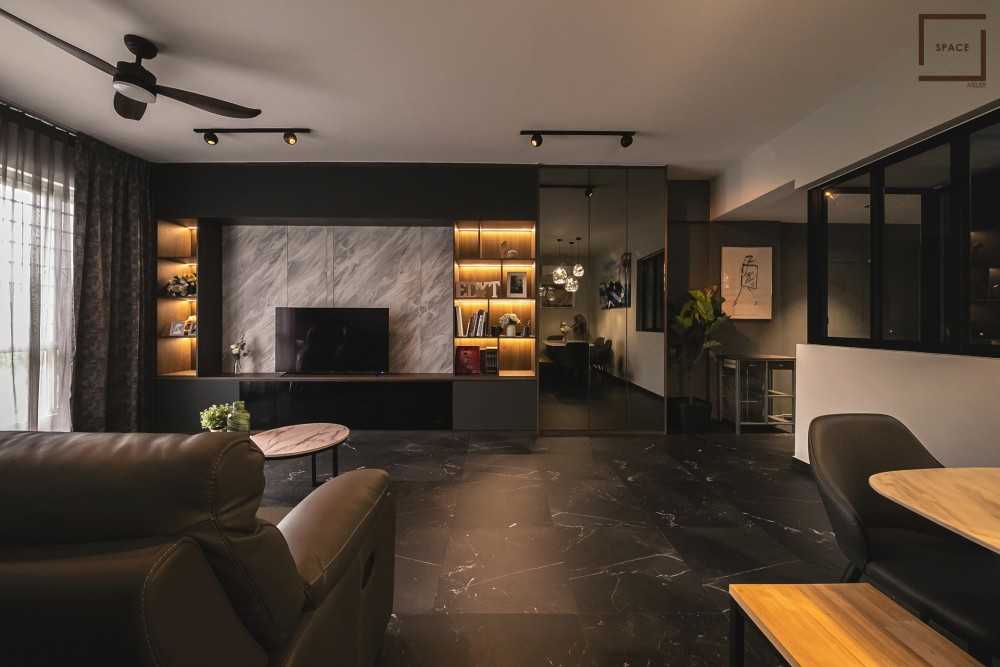 Contemporary Living Room with TV Console and Sofa
