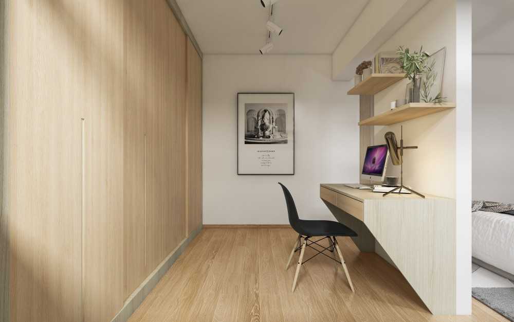 Contemporary Living Room with Vinyl Flooring and Wardrobe