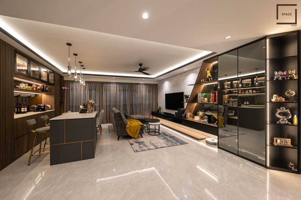 Modern Living Room with TV Console and Sofa