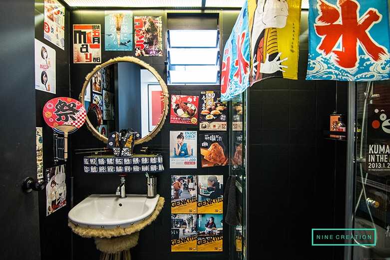 Asian Bathroom with Mirror and Shower Screen