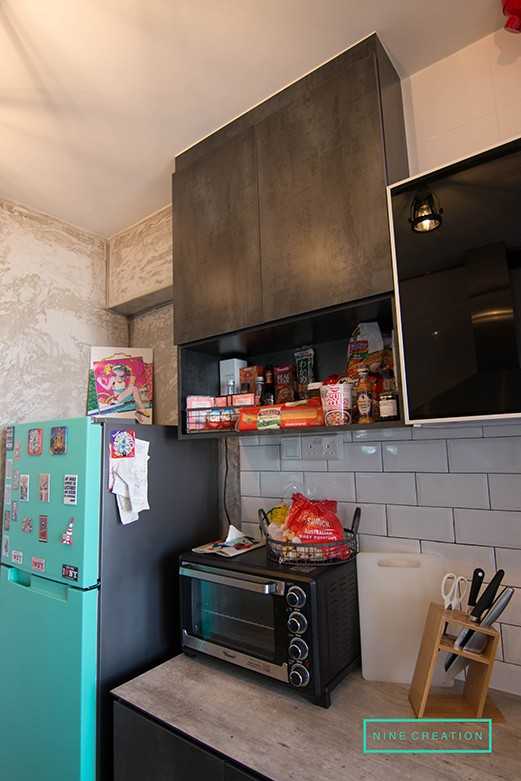 Asian Kitchen with Countertop and Kitchen Backsplash