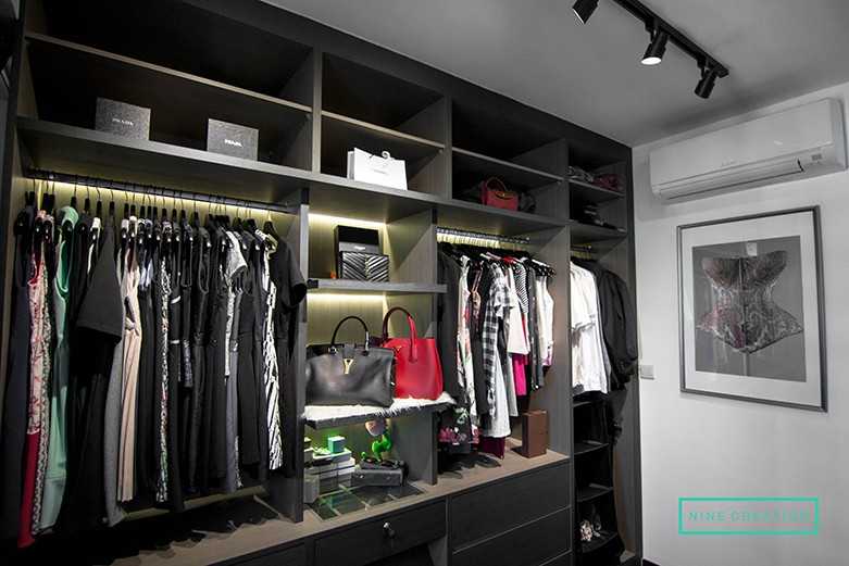 Asian Bedroom with Wardrobe and Closet