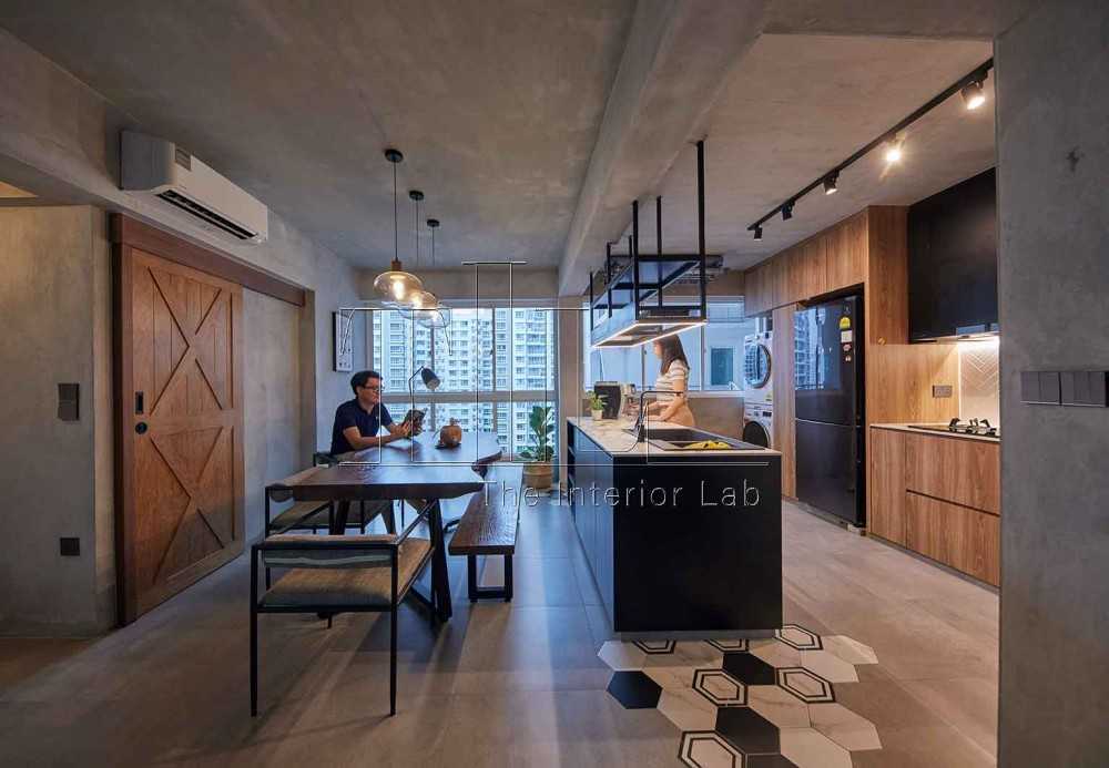 Industrial Kitchen with Countertop and Kitchen Island