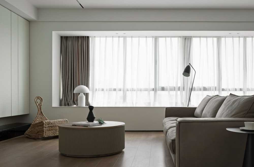 Contemporary Living Room with Vinyl Flooring and TV Console