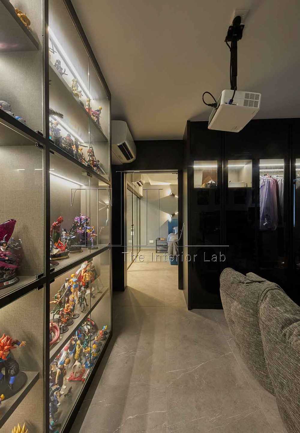 Contemporary Gaming Room with Wardrobe and Display Cabinets