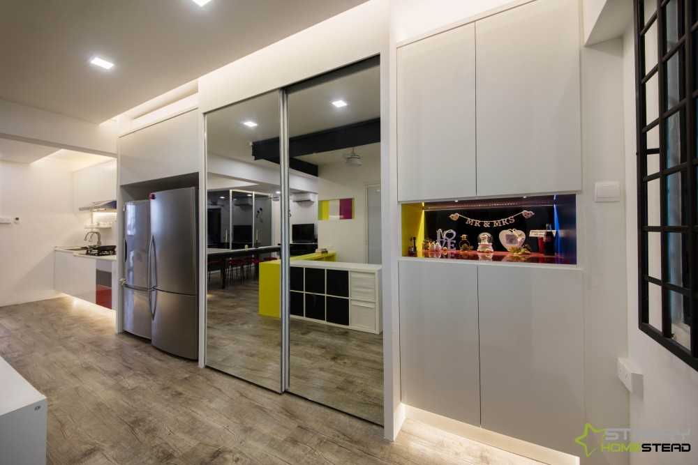 Eclectic Kitchen with Vinyl Flooring and Kitchen Cabinets