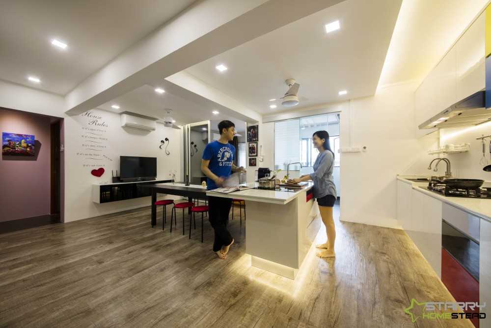 Eclectic Kitchen with Kitchen Island and Kitchen Cabinets