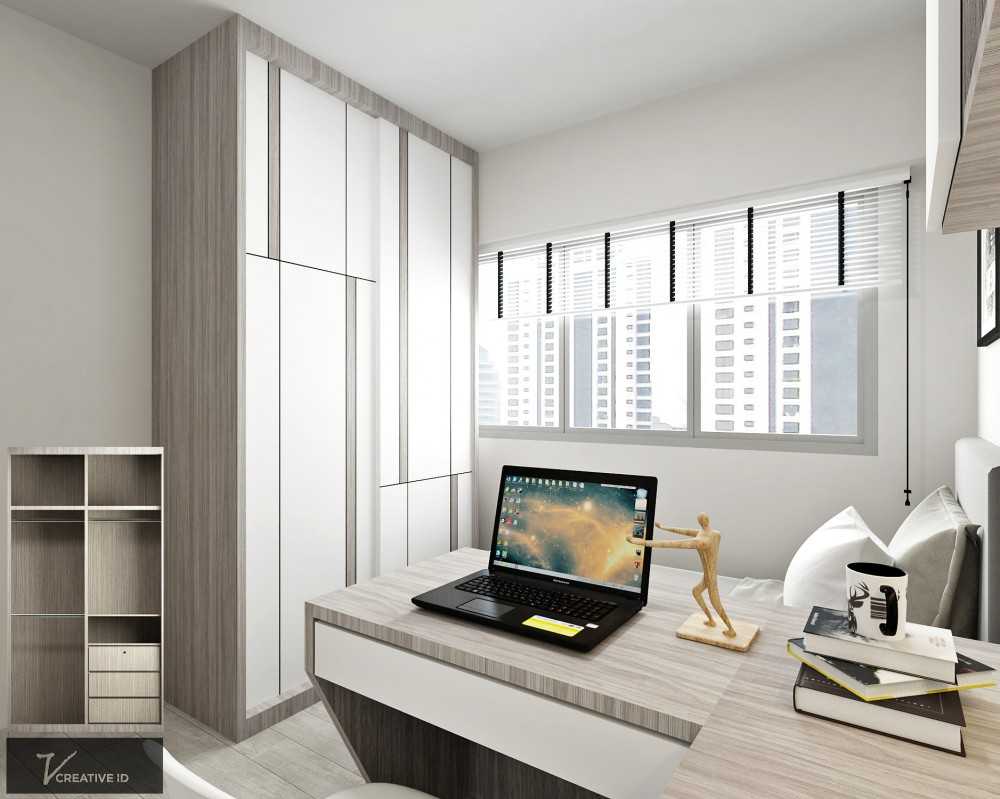 Contemporary Bedroom with Vinyl Flooring and Closet