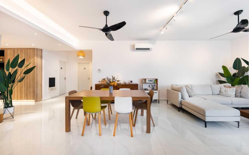 Minimalist Living Room with Downlights and Sofa
