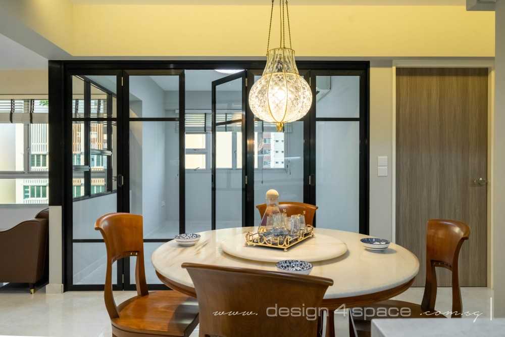 Contemporary Dining Room with Drop Ceiling and Dining Table