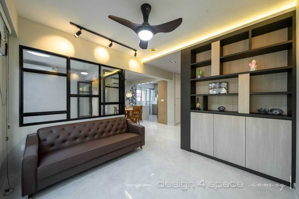 Contemporary Living Room with Feature Wall and Sofa