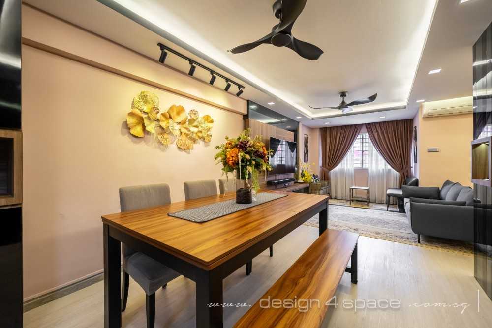 Contemporary Dining Room with Drop Light and Dining Table