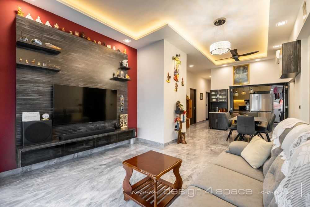 Contemporary Living Room with Feature Wall and Sofa