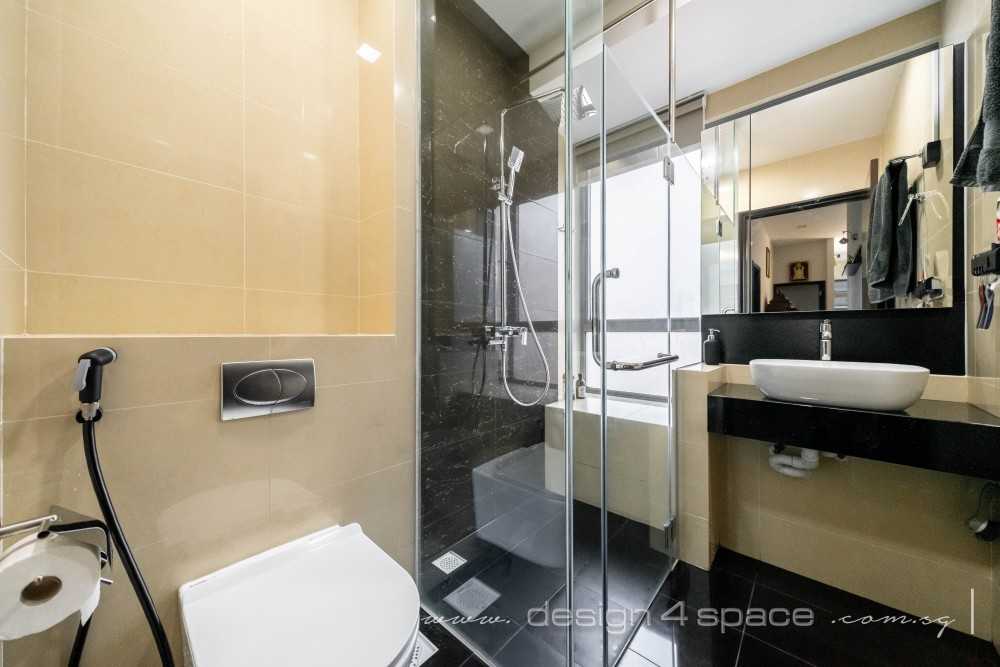 Contemporary Bathroom with Homogeneous Tiles and Bathroom Storage