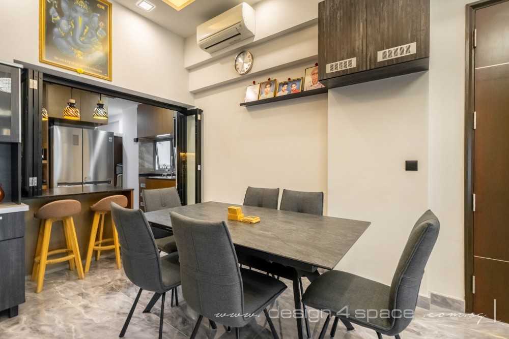 Contemporary Dining Room with Cove Lighting and Dining Table