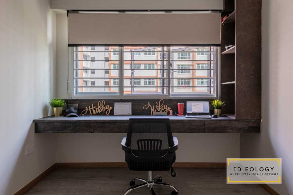 Industrial Study with Downlights and Desk