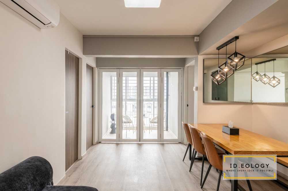 Scandinavian Balcony with Window Shutters and Window Grille