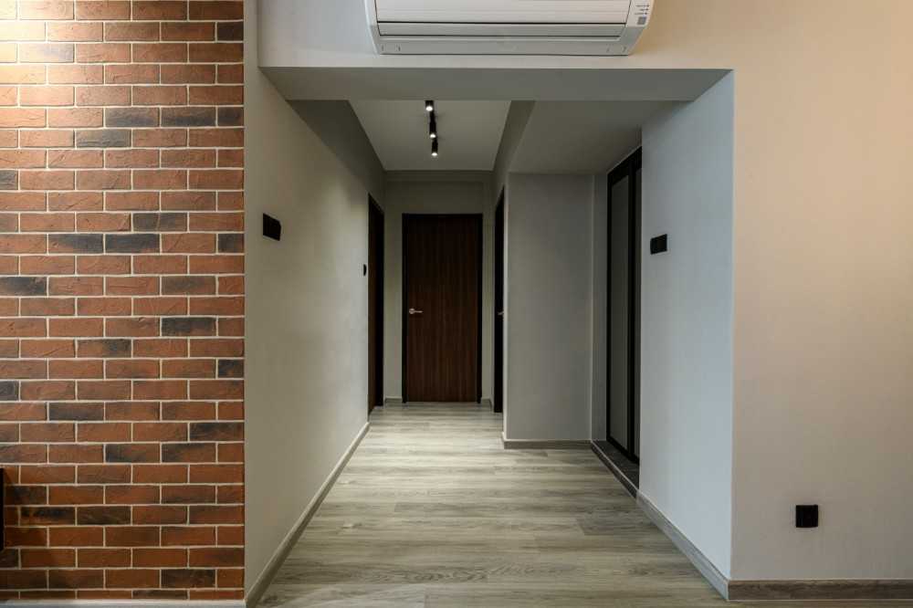 Industrial Entryway with Mirror and Shoe Cabinets
