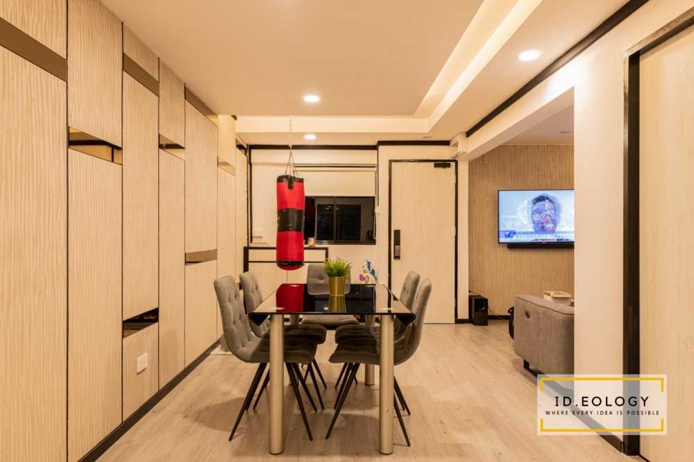 Contemporary Dining Room with Seating Bench and Console Table
