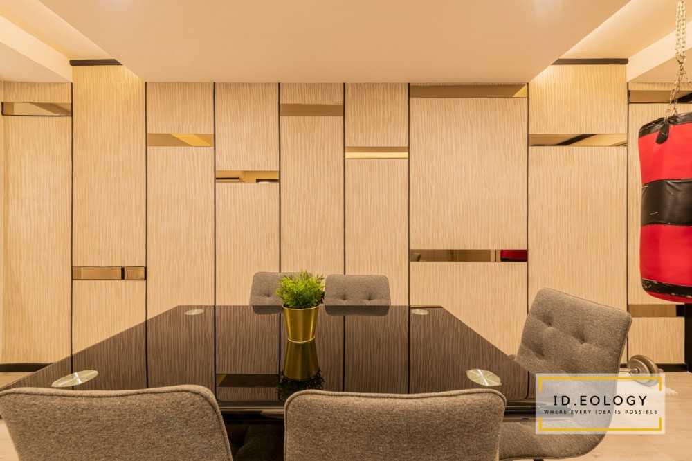 Contemporary Living Room with TV Console and Feature Wall