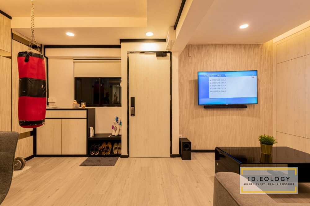 Contemporary Living Room with Granite Floor and Marble Floor