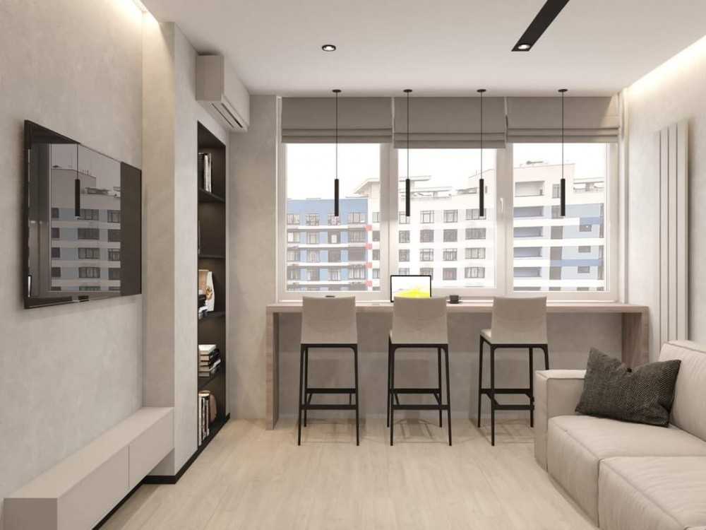 Contemporary Living Room with Vinyl Flooring and TV Console