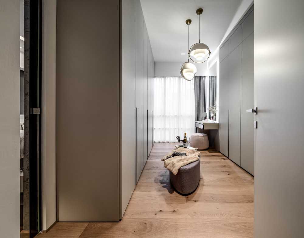 Minimalist Bedroom with Flooring and Lighting