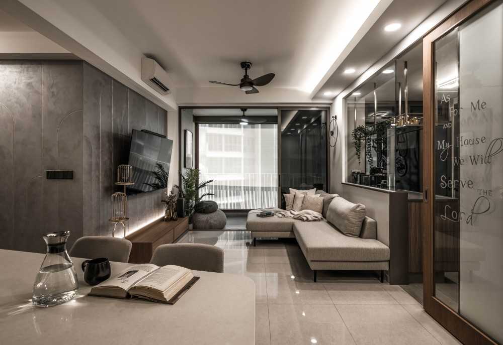 Contemporary Living Room with Sofa and TV