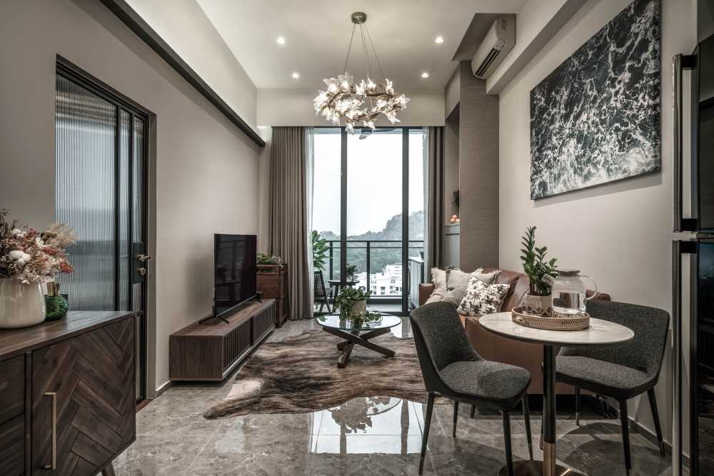 Contemporary Living Room with TV Console and Coffee Table