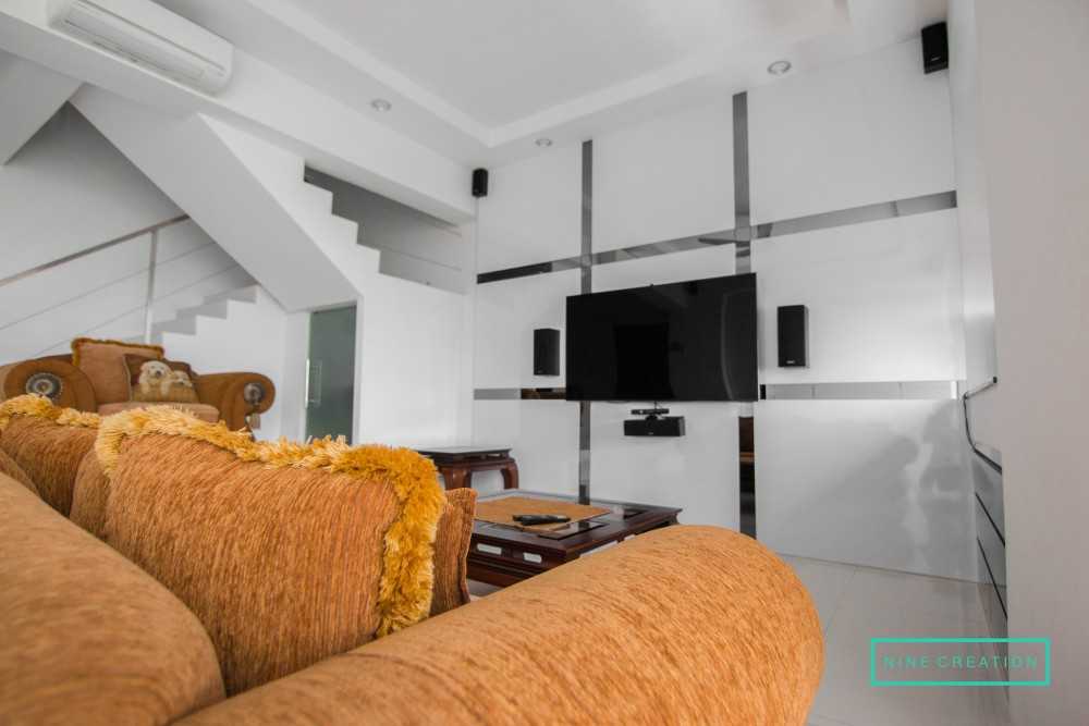 Contemporary Living Room with TV Console and Feature Wall