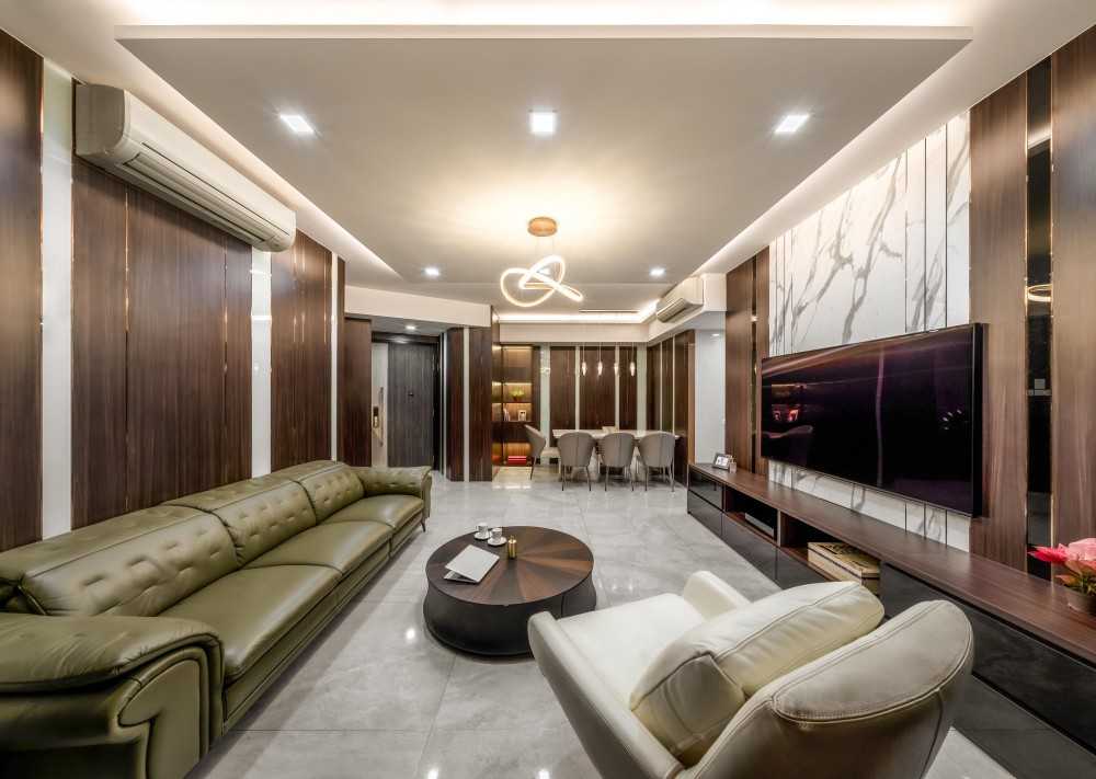 Modern Living Room with TV Console and Sofa