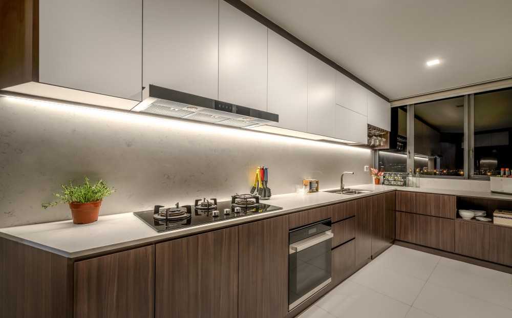 Modern Kitchen with Countertop and Vinyl Flooring