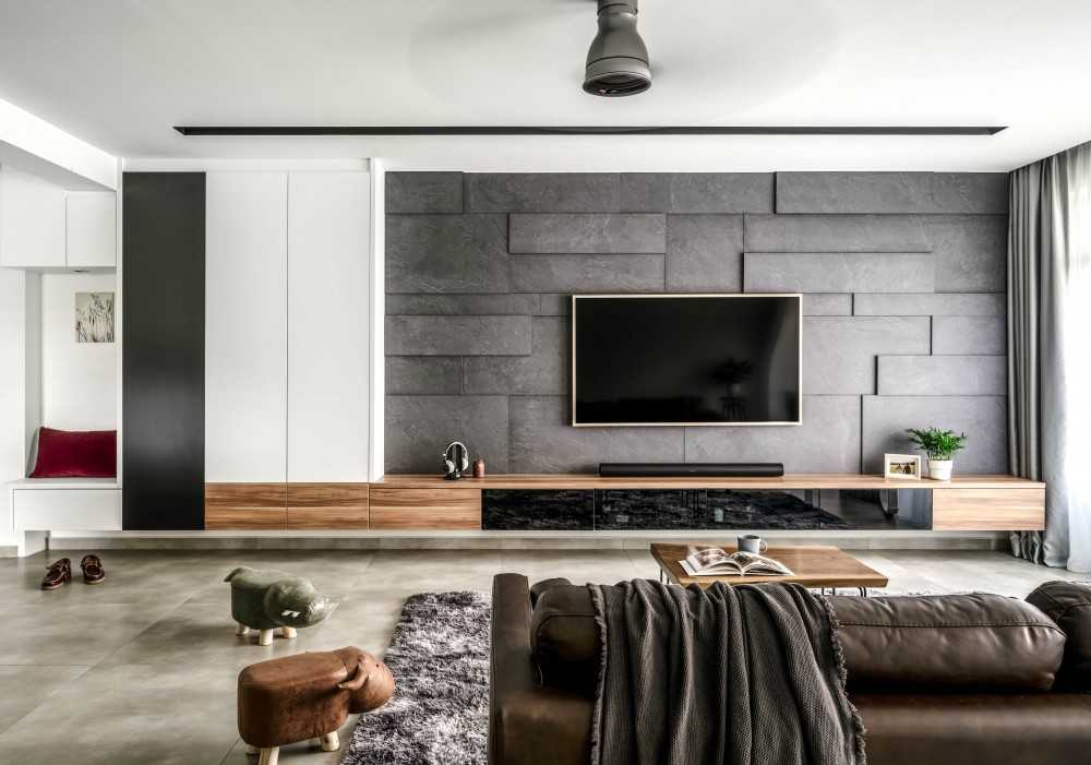 Modern Living Room with TV Console and Coffee Table