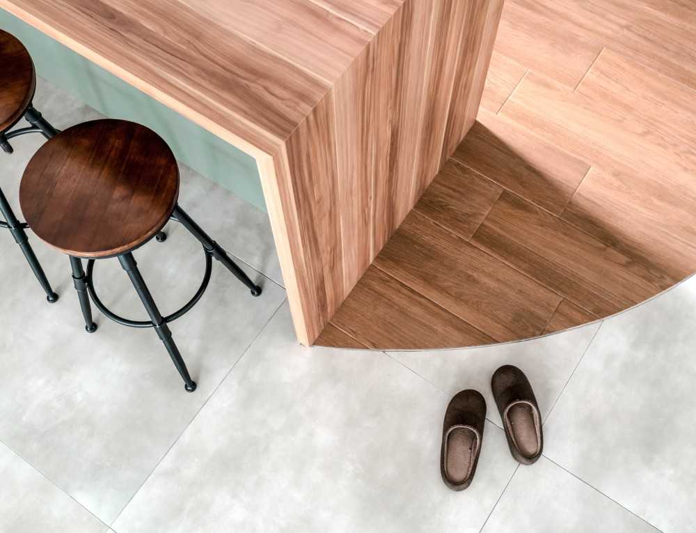 Modern Living Room with Vinyl Flooring and Wood Flooring