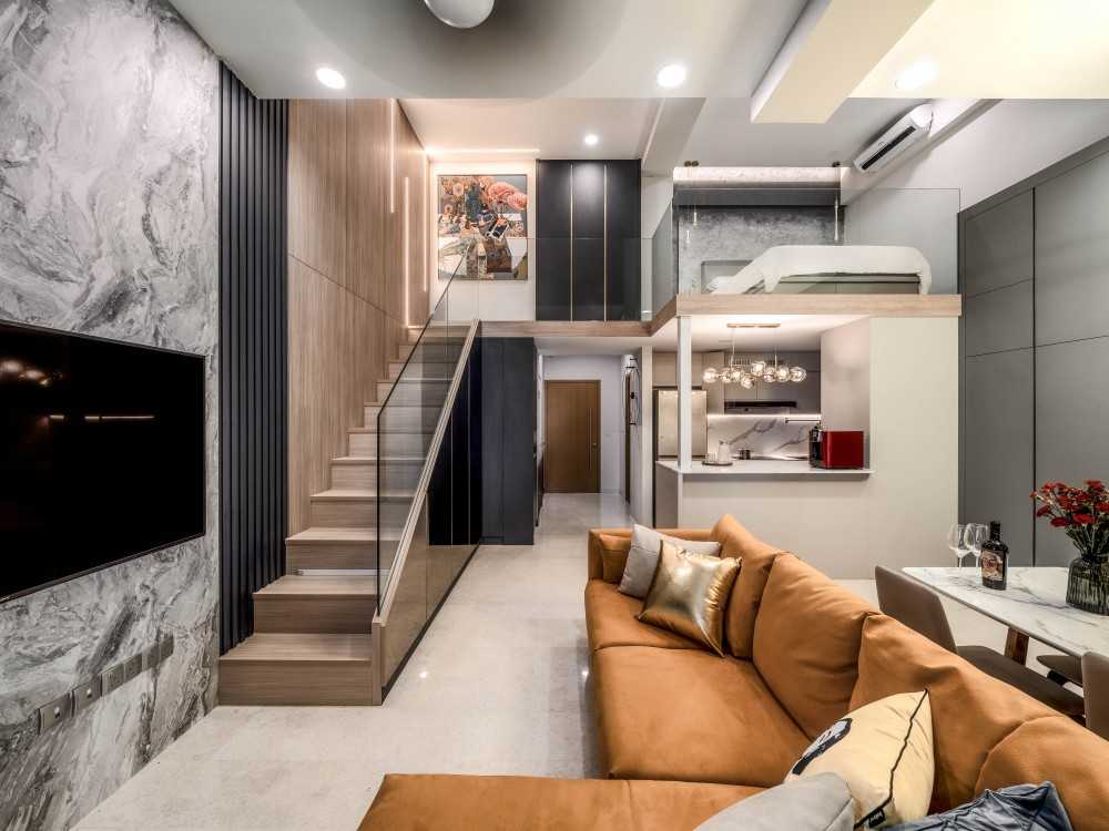 Modern Living Room with Sofa and TV