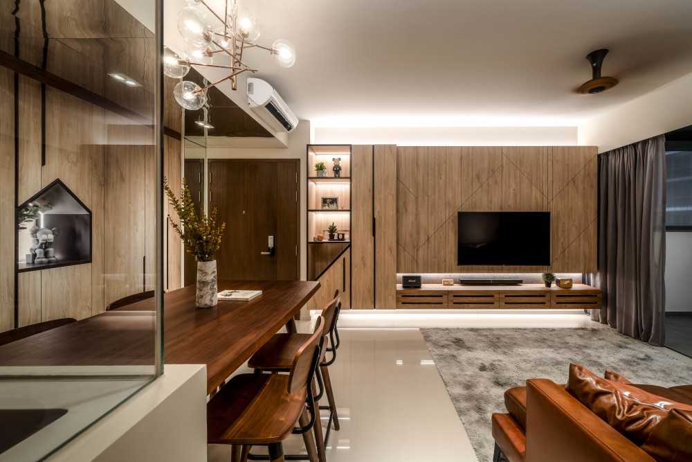 Scandinavian Living Room with TV Console and Sofa