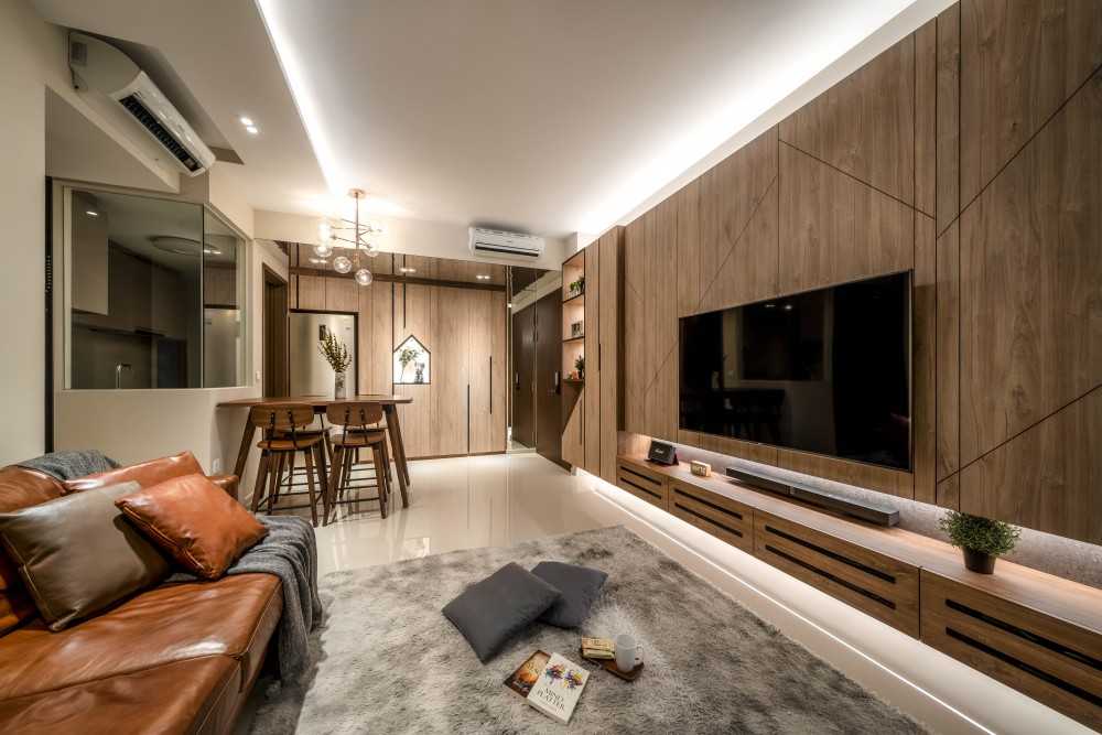 Scandinavian Dining Room with Drop Ceiling and Dining Table