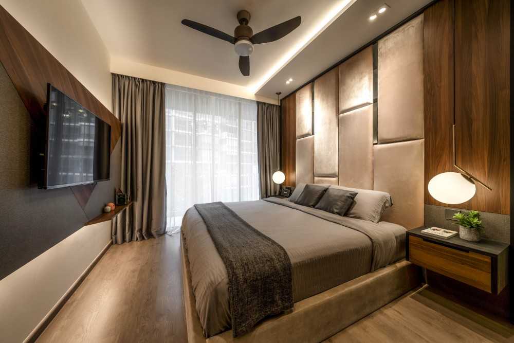 Scandinavian Bedroom with Bedside Table and Queen Bed