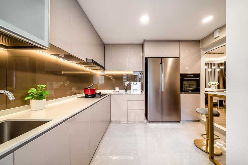 Modern Kitchen with Countertop and Kitchen Accessories