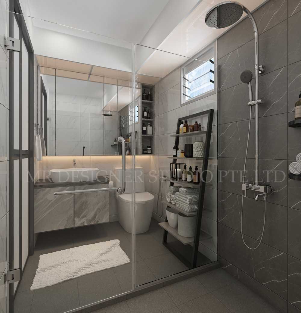Contemporary Bathroom with Homogeneous Tiles and Bathroom Storage