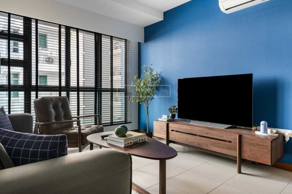 Modern Living Room with TV Console and Sofa