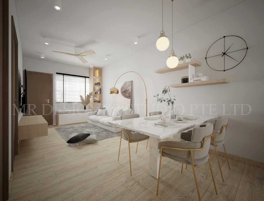 Eclectic Living Room with Bookshelf and Vinyl Flooring